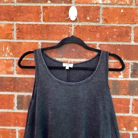 Umgee Small Gray Boho Burnout Washout Sharkbite Sleeveless Swing Tank Cross - Picture 2 of 9